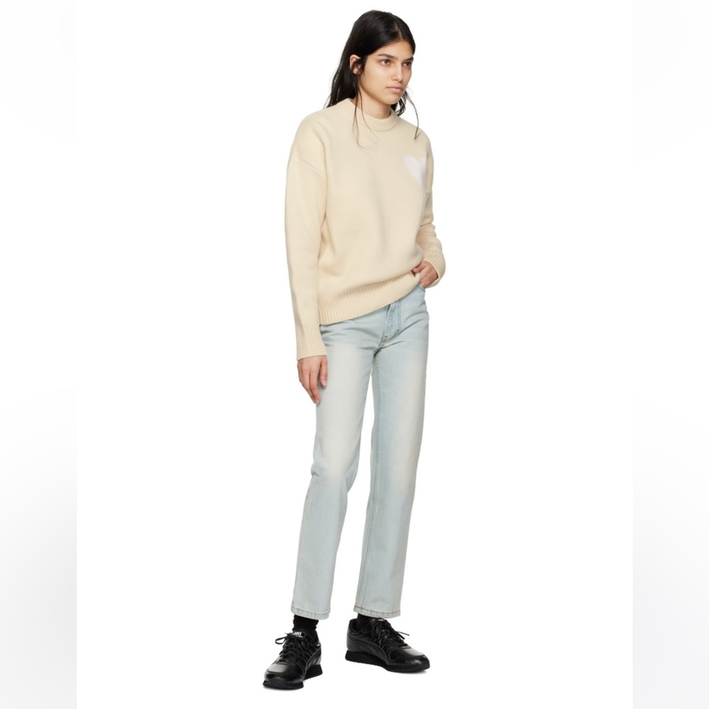 AMI PARIS Blue Straight Fit Jeans. Size 27. New with tag.